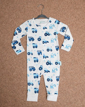 Load image into Gallery viewer, Baby Mac Organic Cotton Sleepsuit-Vehicle: Trucks / 0-3 months