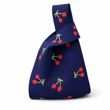 Load image into Gallery viewer, Midnight cherry - Knitted Bag: Dark blue / Medium