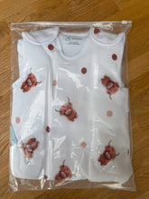 Load image into Gallery viewer, Baby Mac Highland Cow Organic Cotton Baby Sleeping Bag: Highland Cow / 0-6 months