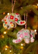 Load image into Gallery viewer, Embroidered Felt Elephant Decoration