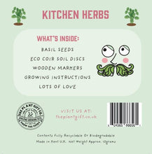 Load image into Gallery viewer, Kitchen Herb. Eco Mini Basil Grow Kit.