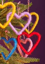Load image into Gallery viewer, Set of 6 Felt Heart Decorations