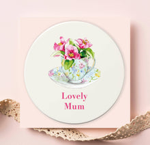 Load image into Gallery viewer, Ceramic Coaster - Floral Drinks Coaster | Heat Resistant Cork Backed Surface Protector lovely mum