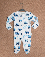 Load image into Gallery viewer, Baby Mac Organic Cotton Sleepsuit-Vehicle: Trucks / 0-3 months