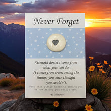 Load image into Gallery viewer, Never Forget... Ceramic Pocket Token Pocket Hug and Card
