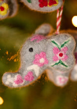 Load image into Gallery viewer, Embroidered Felt Elephant Decoration