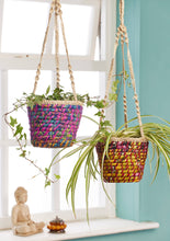 Load image into Gallery viewer, Recycled Sari Hanging Plant Basket