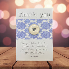 Load image into Gallery viewer, Thank you Ceramic Pocket Token Pocket Hug and Card