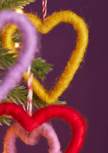 Load image into Gallery viewer, Set of 6 Felt Heart Decorations