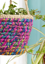 Load image into Gallery viewer, Recycled Sari Hanging Plant Basket