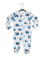 Load image into Gallery viewer, Baby Mac Organic Cotton Sleepsuit-Vehicle: Trucks / 0-3 months