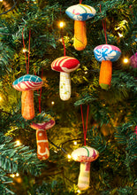 Load image into Gallery viewer, Recycled Sari Decoration - Mushroom