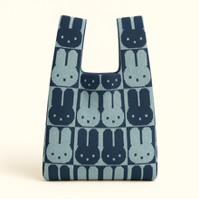 Load image into Gallery viewer, Chessboard Bunny - Knitted bag: Black / Medium