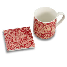 Load image into Gallery viewer, Coaster Single Ceramic - William Morris (Raspberry)