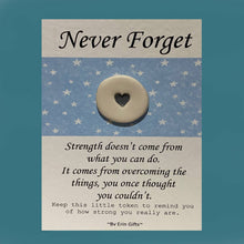 Load image into Gallery viewer, Never Forget... Ceramic Pocket Token Pocket Hug and Card