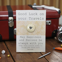 Load image into Gallery viewer, Good Luck on your Travels Ceramic Pocket Token Pocket Hug