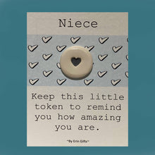 Load image into Gallery viewer, Niece Ceramic Pocket Token Pocket Hug and Card