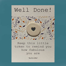 Load image into Gallery viewer, Well Done Ceramic Pocket Token Pocket Hug and Card
