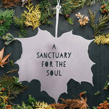 Load image into Gallery viewer, Leaf Quote - A sanctuary for the soul - for gardens: Gold