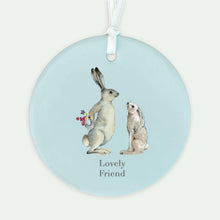 Load image into Gallery viewer, Hanging Ceramic Decoration – Glossy Ornament With Satin Ribbon &amp; Organza Bag lovely friend
