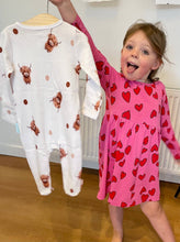 Load image into Gallery viewer, Baby Mac Highland Cow Sleepsuit: 0-3M

