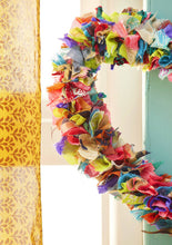 Load image into Gallery viewer, Recycled Sari Wreath Multicolour Heart
