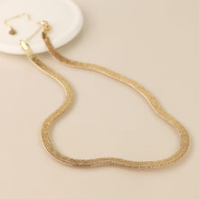 Load image into Gallery viewer, Pom - faux gold liquid chain sparkle necklace
