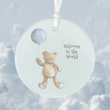 Load image into Gallery viewer, Hanging Decoration - Nursery - Newborn Keepsake - Baby Boy welcome to the world
