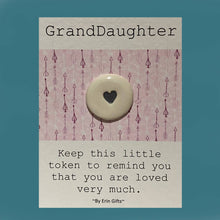 Load image into Gallery viewer, GrandDaughter Ceramic Pocket Token Pocket Hug and Card
