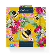 Load image into Gallery viewer, Mustard Bee Pattern Blank Card pack
