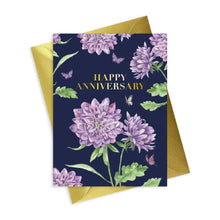 Load image into Gallery viewer, Floral Foiled Anniversary Card – Elegant Gold Foil A6 Greeting With Stylish Flowers
