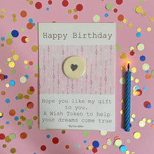 Load image into Gallery viewer, Happy Birthday Ceramic Pocket Token Pocket Hug &amp; Card (Pink)
