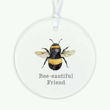 Load image into Gallery viewer, Ceramic Hanging Decoration – Bee Lovers Gift with Satin Ribbon &amp; Organza Bag bee-eautiful friend

