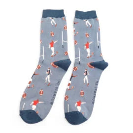 Mr Sparrow socks - Rugby Scene Dusky Blue