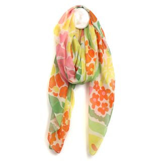 Pom - Pastel brights graphic floral Repreve scarf