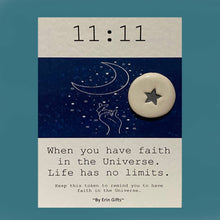 Load image into Gallery viewer, 11 : 11 Ceramic Pocket Token Pocket Hug Wish Token and Card
