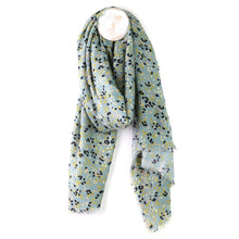 Load image into Gallery viewer, Pom - Pale Mint Green Ditsy Print Scarf
