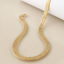 Load image into Gallery viewer, Pom - faux gold liquid chain sparkle necklace
