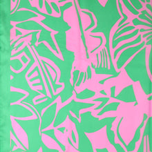 Load image into Gallery viewer, Pom - Green/Pink Leaf Print Silk Scarf
