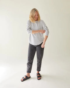 Chalk Fleur Striped Top White and Grey