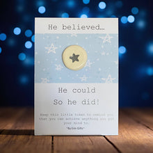 Load image into Gallery viewer, He Believed.... Ceramic Pocket Token Pocket Hug and Card

