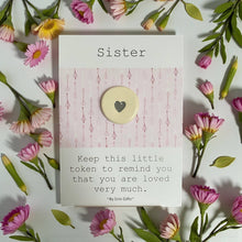 Load image into Gallery viewer, Sister  Ceramic Pocket Token Pocket hug and Card (Pink)
