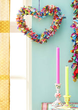 Load image into Gallery viewer, Recycled Sari Wreath Multicolour Heart
