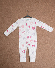 Load image into Gallery viewer, Baby Mac Organic Cotton Sleepsuit-Heart: Heart / 3-6 months
