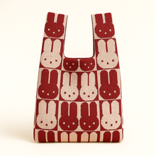 Load image into Gallery viewer, Chessboard Bunny - Knitted bag: Black / Medium
