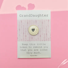 Load image into Gallery viewer, GrandDaughter Ceramic Pocket Token Pocket Hug and Card
