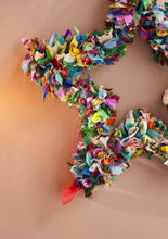 Load image into Gallery viewer, Recycled Sari Wreath Multicolour Star
