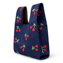 Load image into Gallery viewer, Midnight cherry - Knitted Bag: Dark blue / Medium
