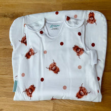 Load image into Gallery viewer, Baby Mac Highland Cow Organic Cotton Baby Sleeping Bag: Highland Cow / 6-18 months
