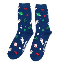 Mr Heron socks - Astronaut Space Navy